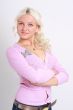 blond girl in pink blouse
