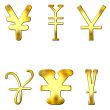 Eccentric Golden Yen Symbols