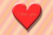 red heart with inscription `I love you`
