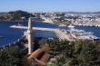 Minaret and marina in Bodrum