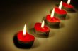 Small light candles like heart