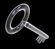 key in glass with black background - 3d made