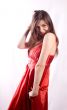 girl in a red dress