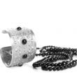bracelet and black necklace