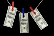 paper currency on black background