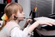 little girl and computer
