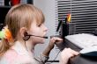 little girl and computer