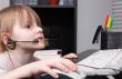 little girl and computer