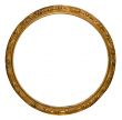 empty round golden handmade frame