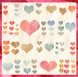 colored background with hearts of different colors