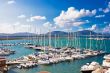 White yachts in the port