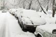Road and car in snowfall