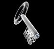 key in glass HTTP text 3d made