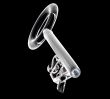 key in glass SEX text 3d made