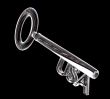 key in glass USA text 3d made
