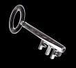 key in glass FTP text 3d made