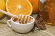 fresh honey with honeycomb, spices and fruits