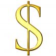 3D Golden Dollar Symbol