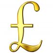 3D Golden Pound Symbol