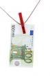 big banknote closeup on white