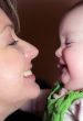 Mother and daughter happy faces