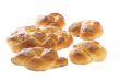 bun with sultana close up on white