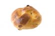 bun with sultana on white