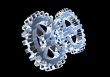 two gears in glass - 3D made