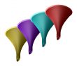 Colored Funnels in plastic - 3d made