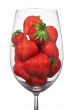 Glass with the strawberry