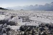 Mountain view with a dirty snow