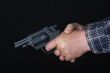 gun in man`s hand