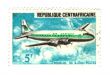 central african stamp with airplane 5F
