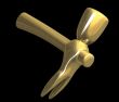 Hammer in metal gold isolated - 3D made