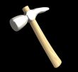Hammer in metal and wood isolated - 3d made