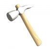 Hammer in metal and wood isolated - 3d made