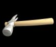 Hammer in metal and wood isolated - 3d made