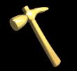 Hammer in metal gold isolated - 3D made