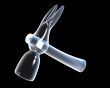 3d made glass hammer on black background