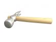 Hammer in metal and wood isolated 3D made