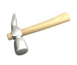 Hammer in metal and wood gold isolated 3D made