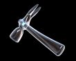 3d made glass hammer on black background