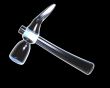 3d made glass hammer on black background