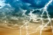 Cloudy sky abstract background with lightning