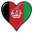 afghanistan button flag heart shape