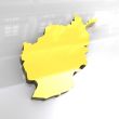 3d golden map of afghanistan