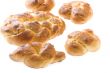 bun with sultana on white