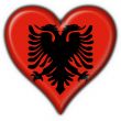 albanian button flag heart shape