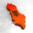  3d flag map of albania