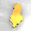 3d golden map of albania